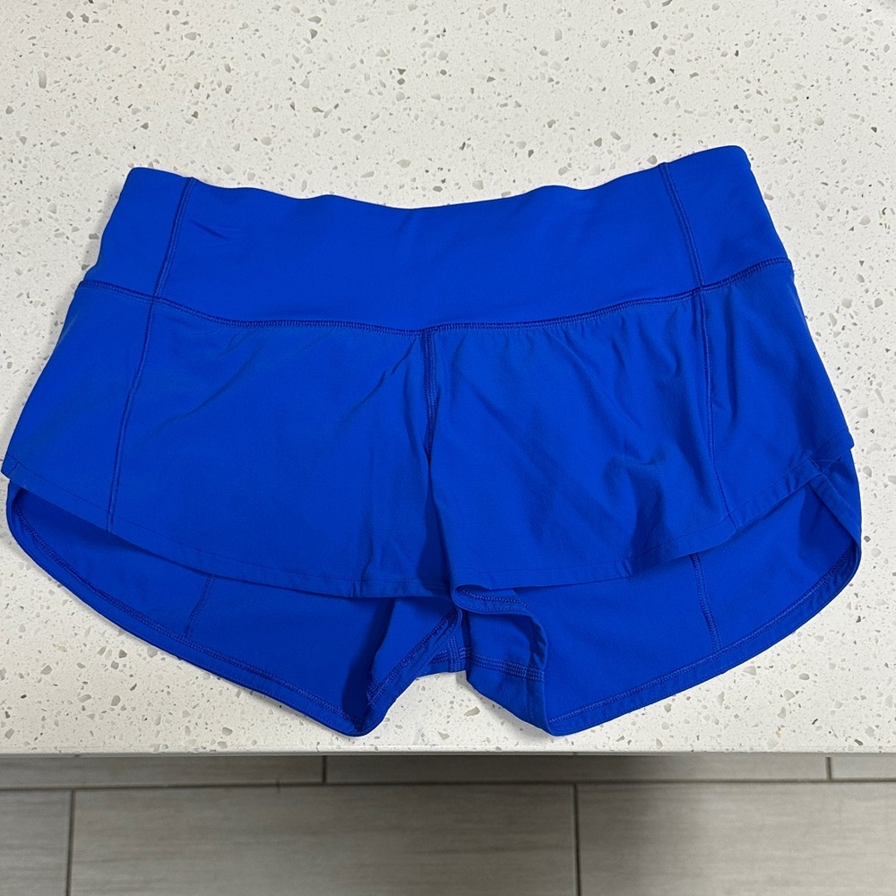 Lululemon Athletica Speed Up Electric Blue Athletic Shorts 2.5 Lined